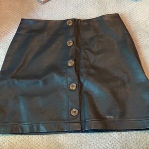 Leather skirt with buttons down the front